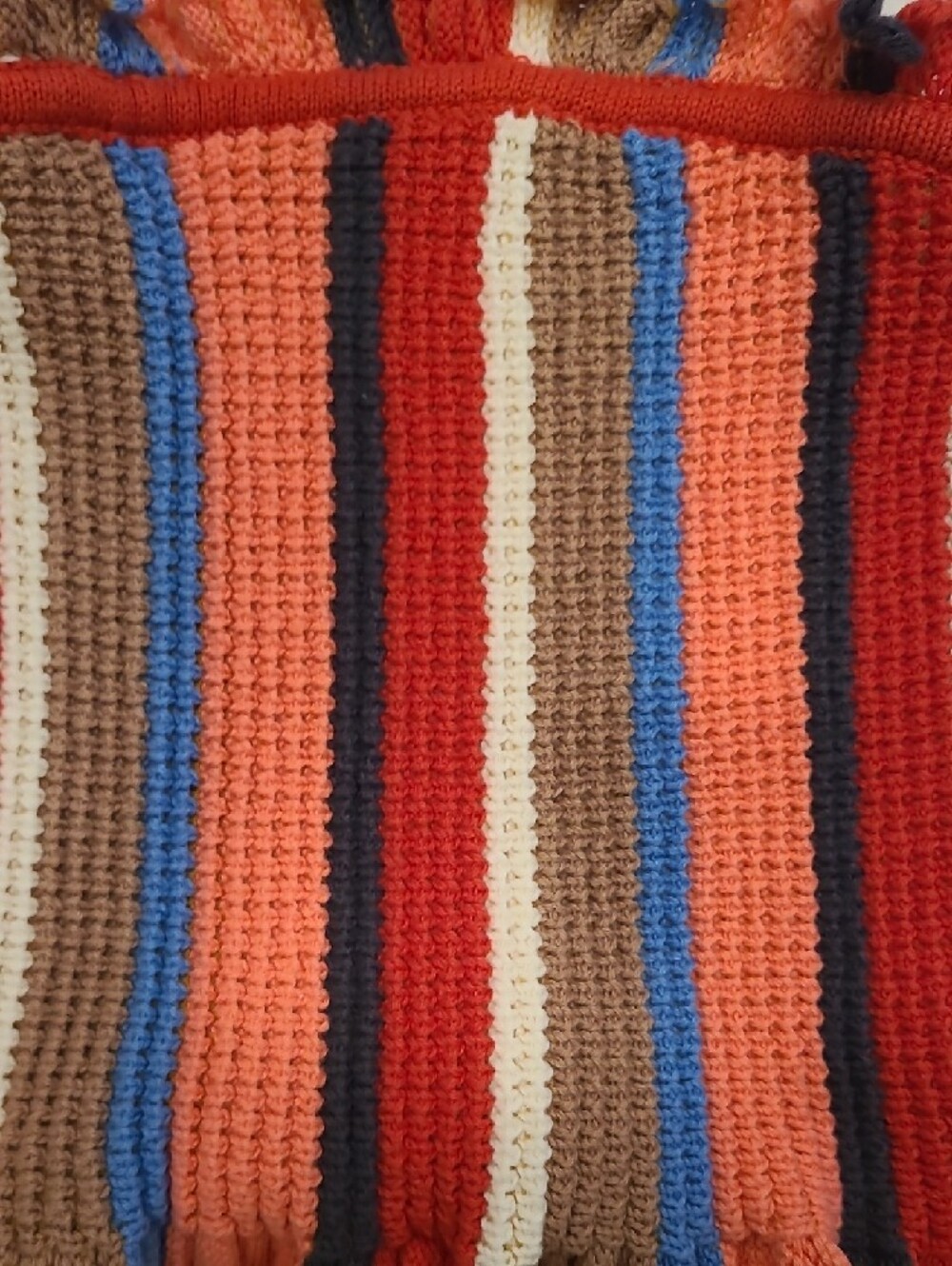 Urban Outfitters Red, Coral, Blue & Tan Crocheted Strapless Top - Picture 3 of 3